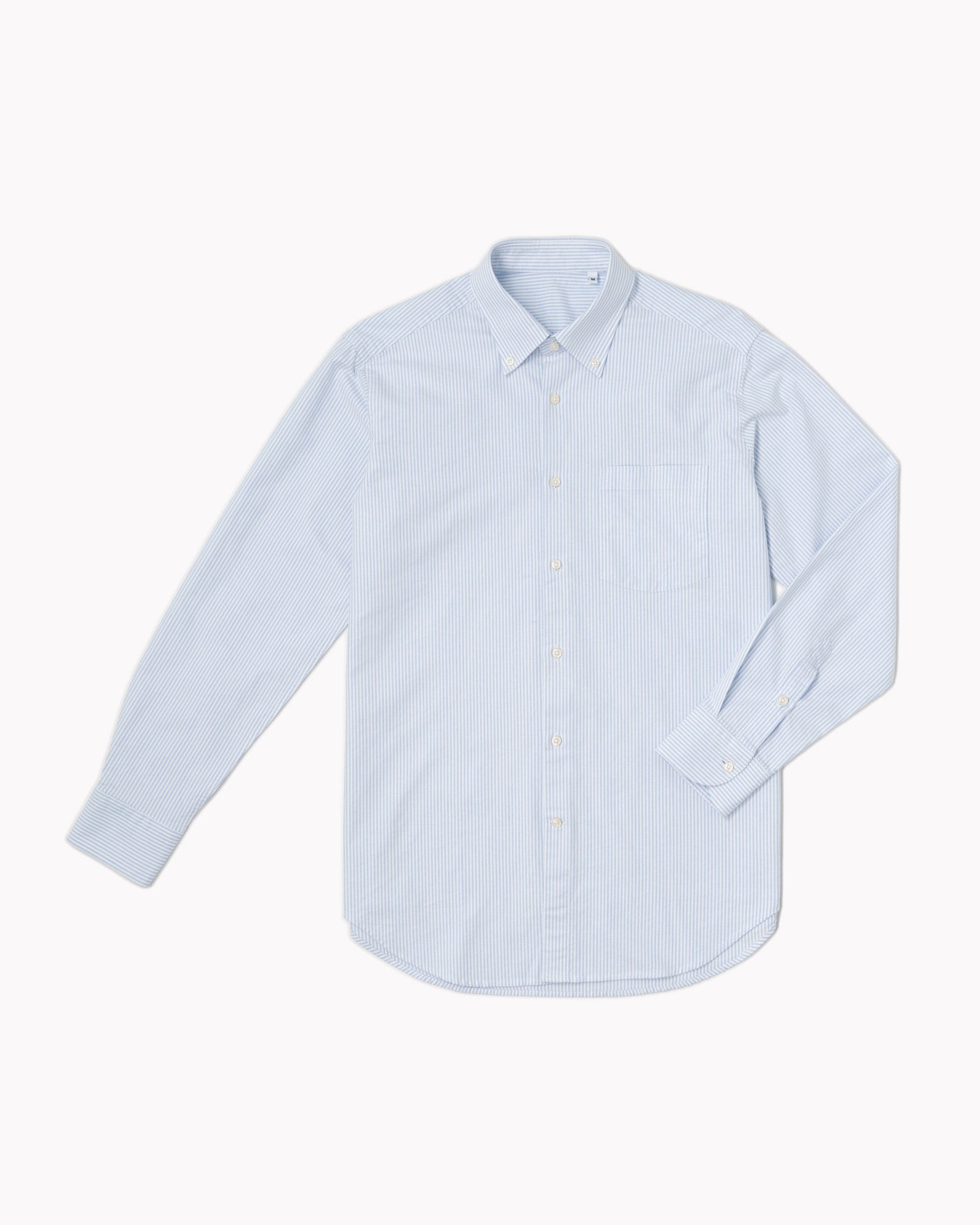 Essential Button-Down Shirt  - White/Light Blue Stripes