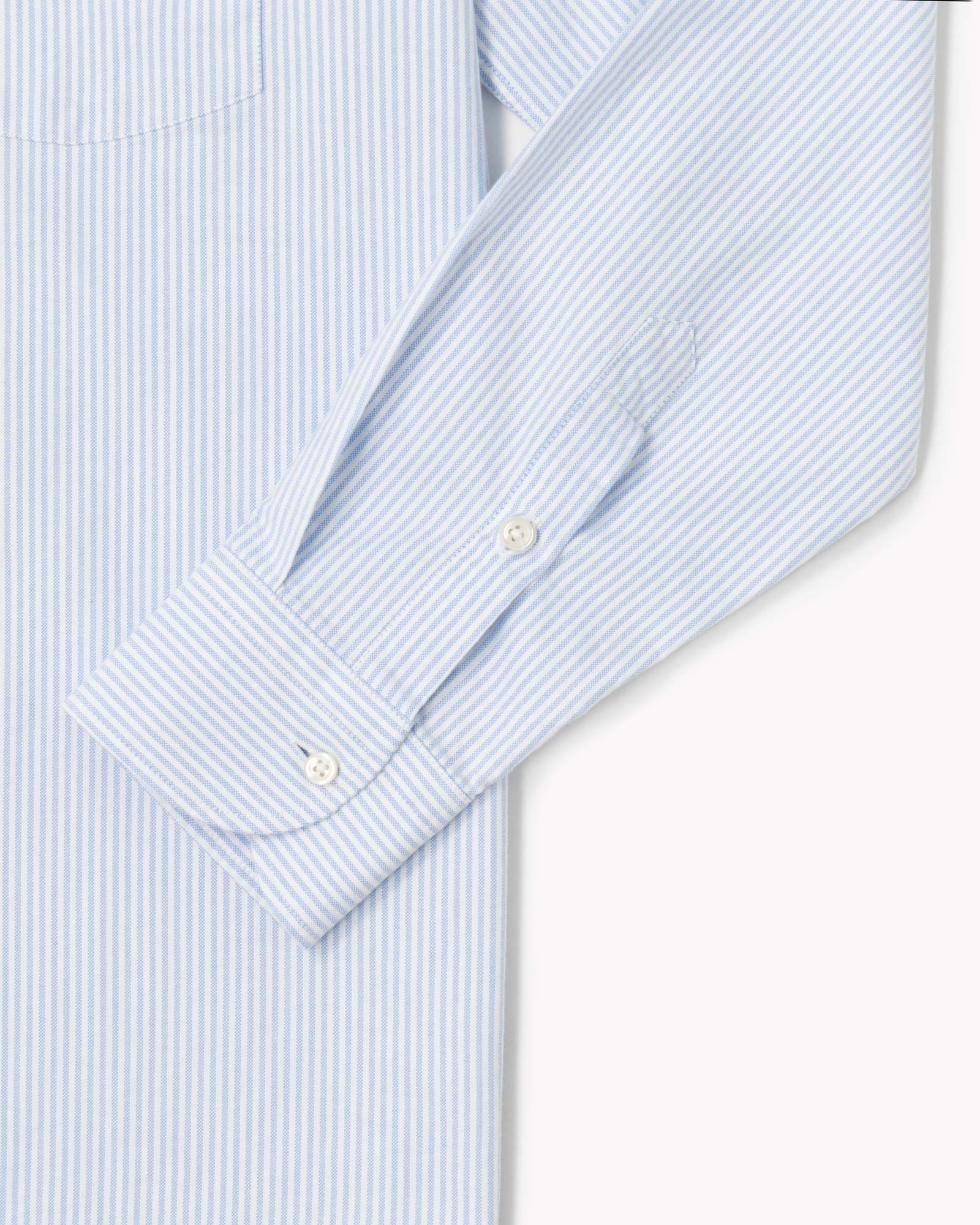 Essential Button-Down Shirt  - White/Light Blue Stripes