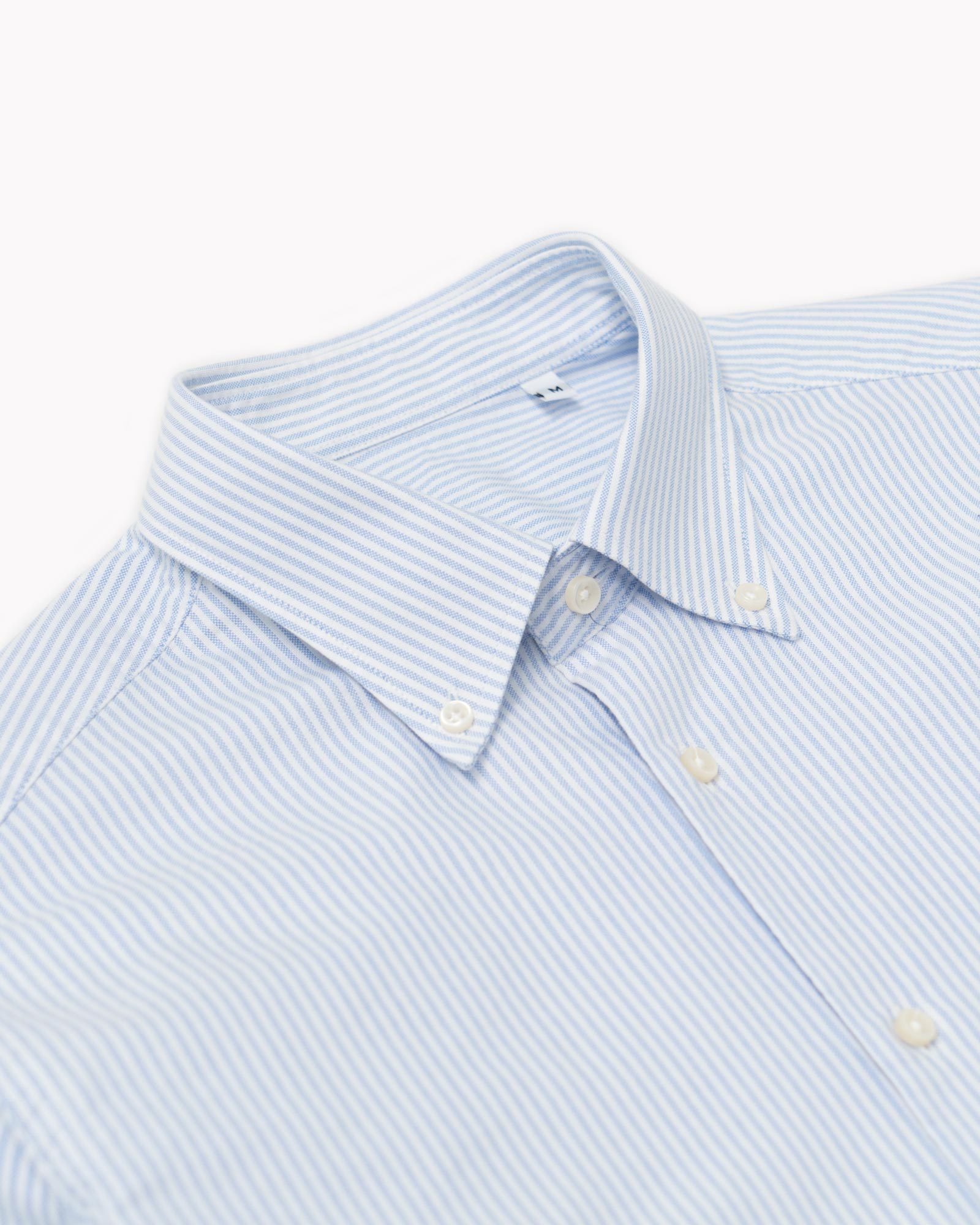 Essential Button-Down Shirt  - White/Light Blue Stripes