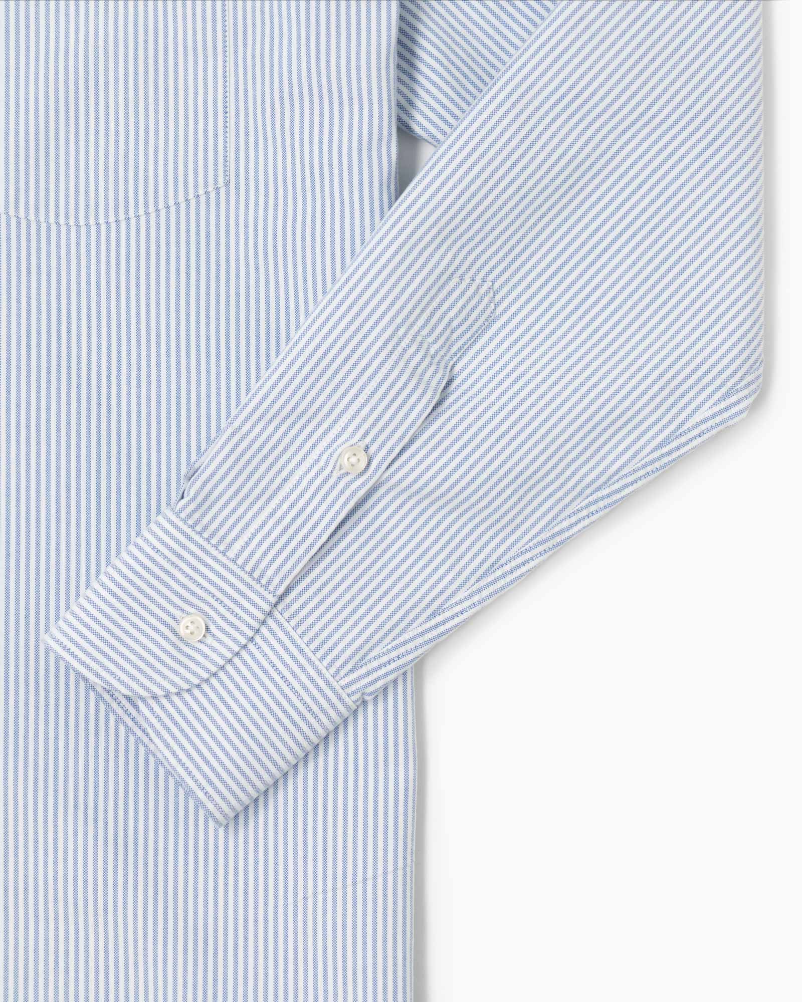 Essential Button-Down Shirt  - White/Blue Stripes