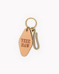 YEEE HAW Natural Leather Keychain
